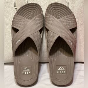 New Reef Water X Slides Sandals women 7 khaki tan brown wheat taupe neutral shoe